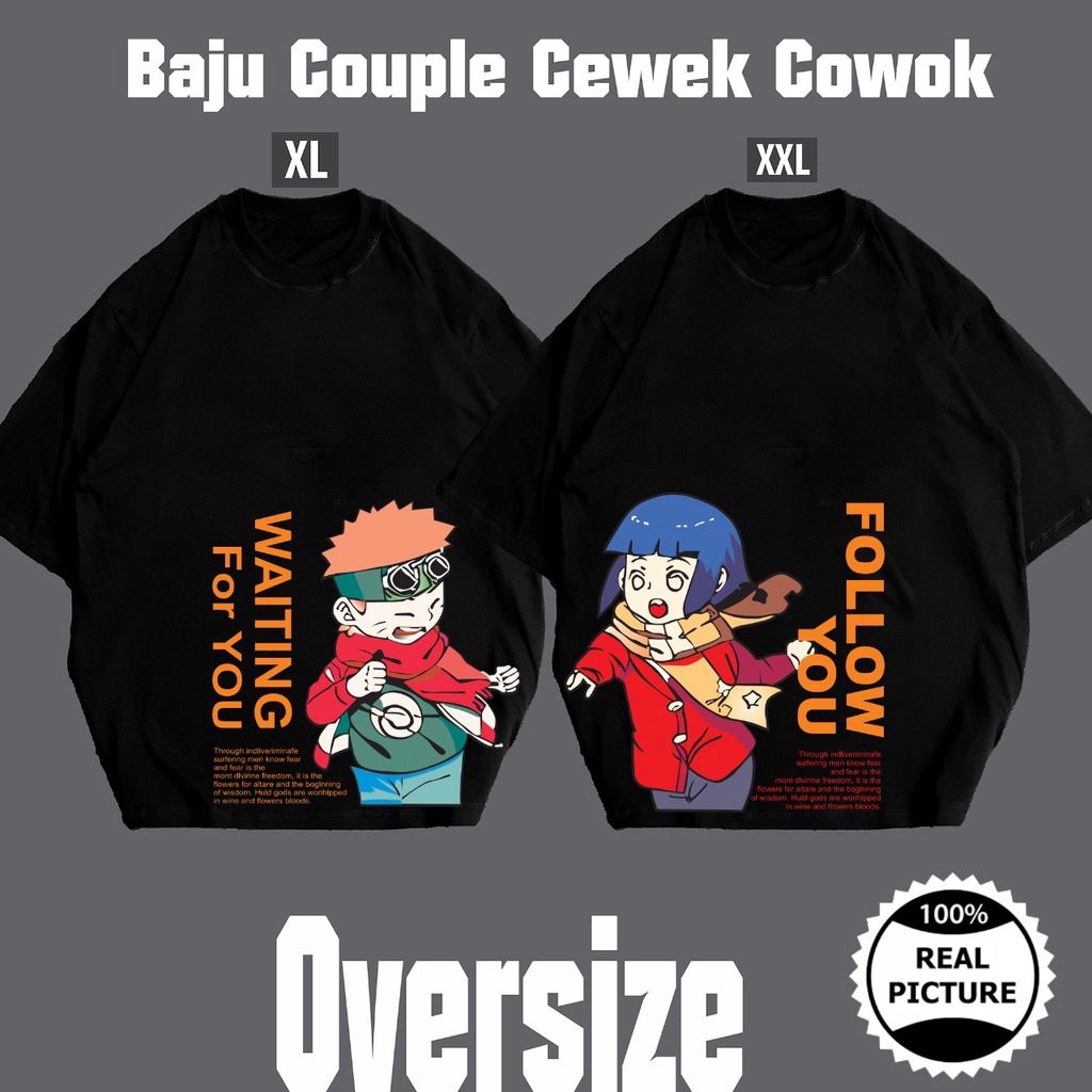 GSC - Kaos Oversize COUPLE CUSTOM / Kaos Oversize Couple / Sablon Digital DTF / Couple cewek cowok viral 24s