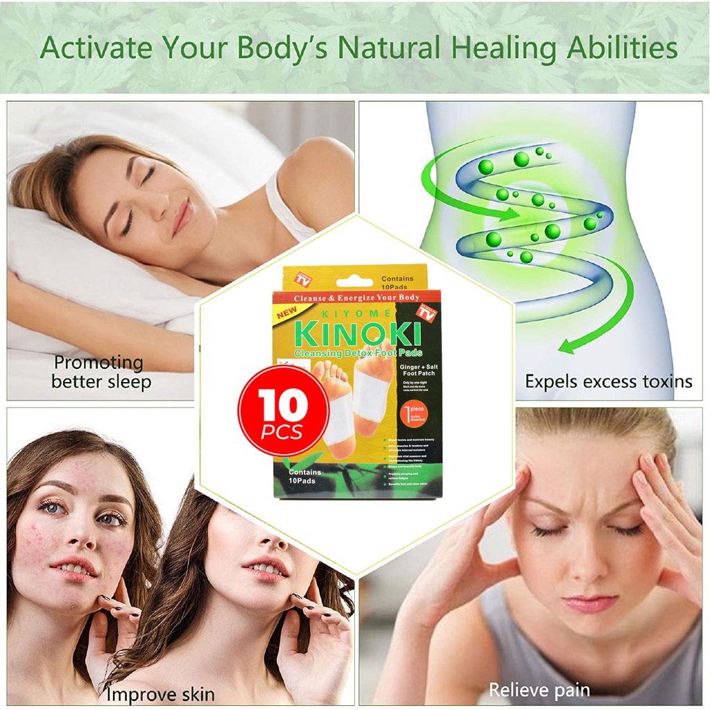 SHINE STAR - [1 BOX] Kinoki Foot Patch Emas - Kinoki Koyo Detox Ampuh Buang Racun 1 Box Isi 10 Pads - Gold