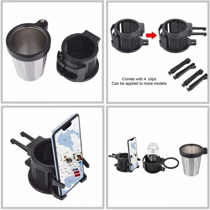 Cardin Phone &amp; Cup Holder 3 in 1 / Holder Multifungsi Mobil