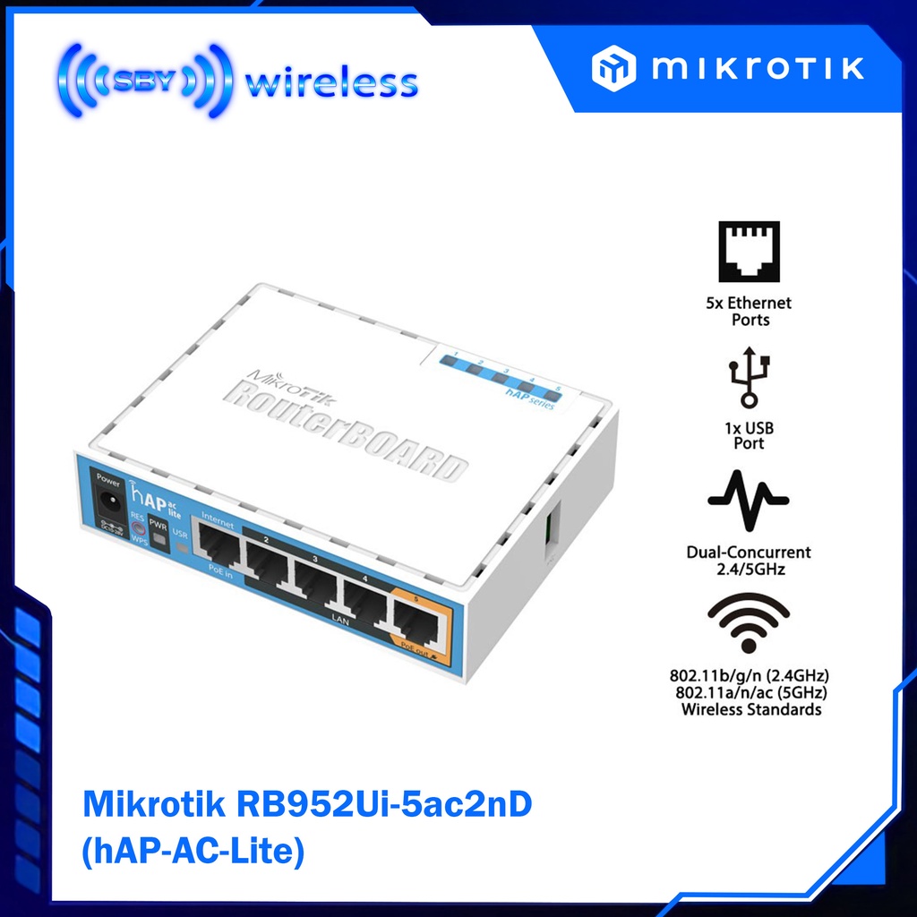 Mikrotik RB952Ui-5ac2nD (hAP-AC-Lite) Router Wireless