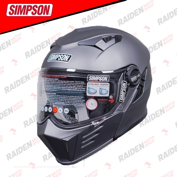 Simpson Darksome Matt Gunmetal Modular Helmet