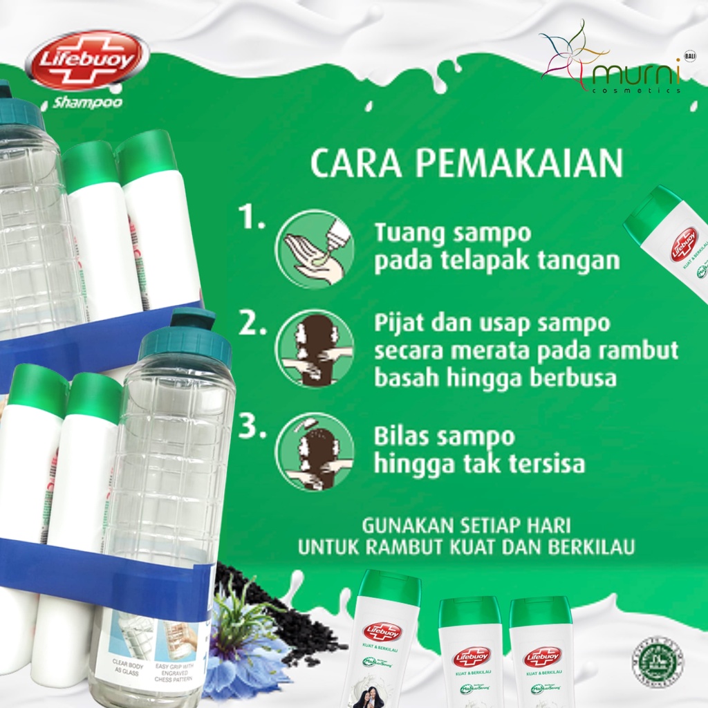 LIFEBUOY SHAMPOO KUAT &amp; BERKILAU TWINPACK 2X340ML FREE BOTOL MINUM  1.5L