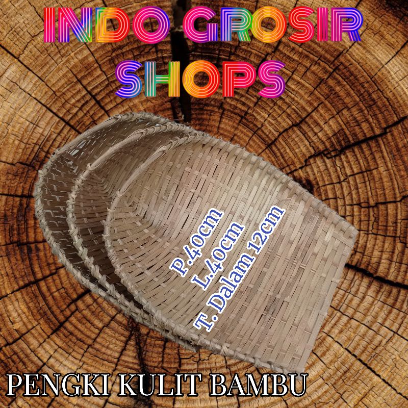 Pengki kulit bambu - pengki anyam - serokan sampah bambu - serokan bangunan bambu ayam