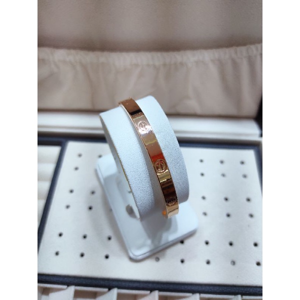 Gelang Model Fashion Itali Rose Gold Emas Asli 750(18k/17k) Berat 9,1gram Diameter  6cm