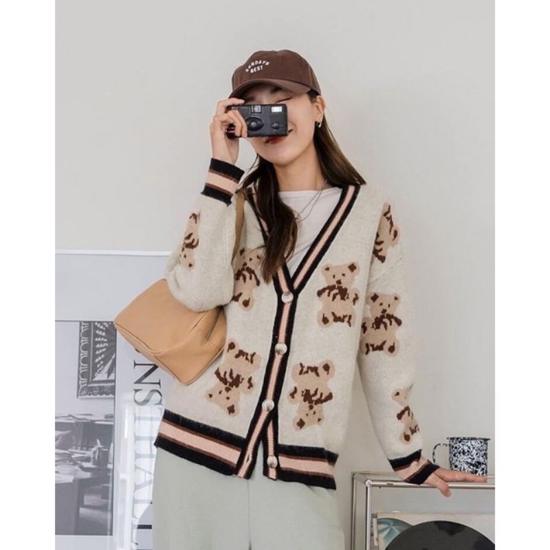 PADS Cardigan Knit Tedy Bear Brown