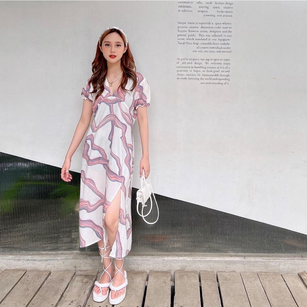 LAST STOCK Vanesha Wear - Dress Korea baju pantai (STOCK TERAKHIR TIDAK ADA RESTOCK)