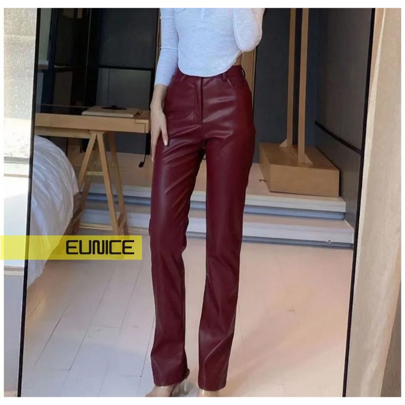 FAUX LEATHER CELANA KULIT WANITA