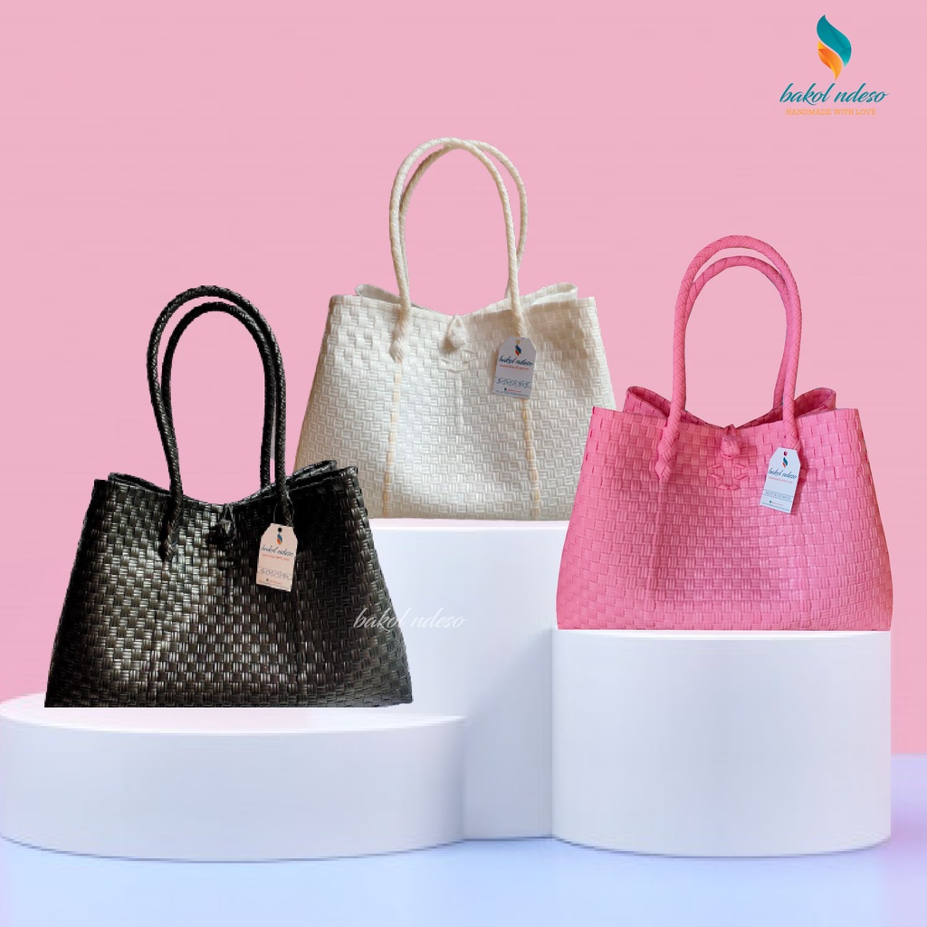 Tas Anyaman Jali Jali Premium Jumbo Wanita Model Petty Terbaru Kekinian Tas Anyam Wanita Big Size Bakolndeso