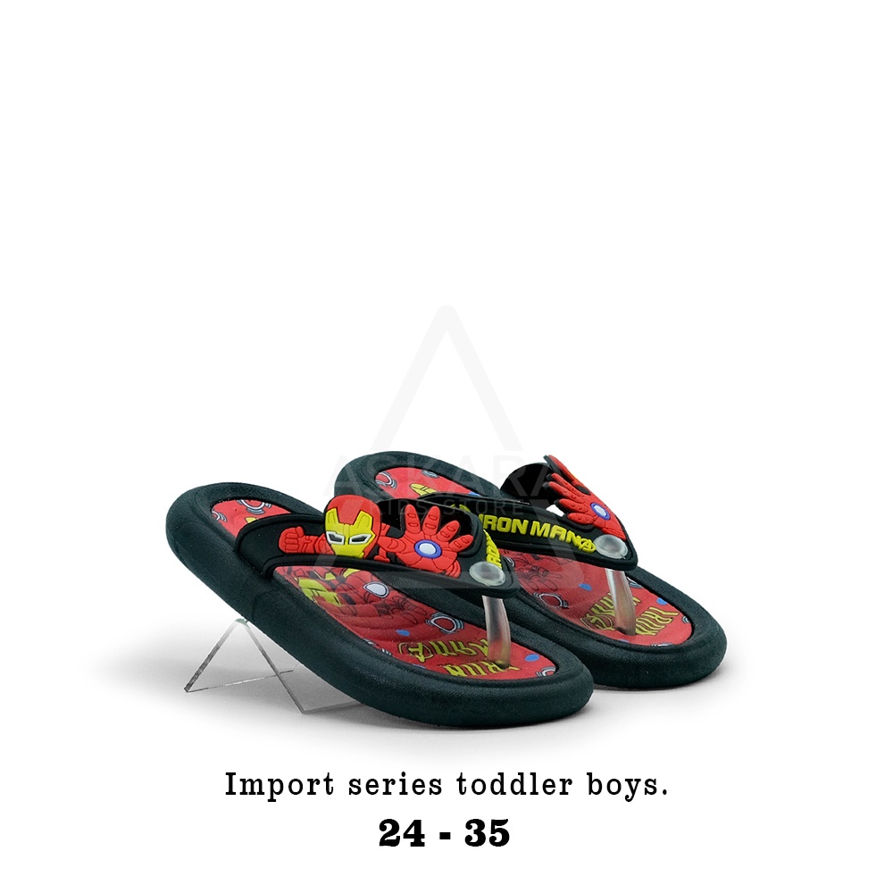 Askara - NEW Sandal Anak Laki-laki Jepit karet Import model karakter ironman 2 - 8 tahun