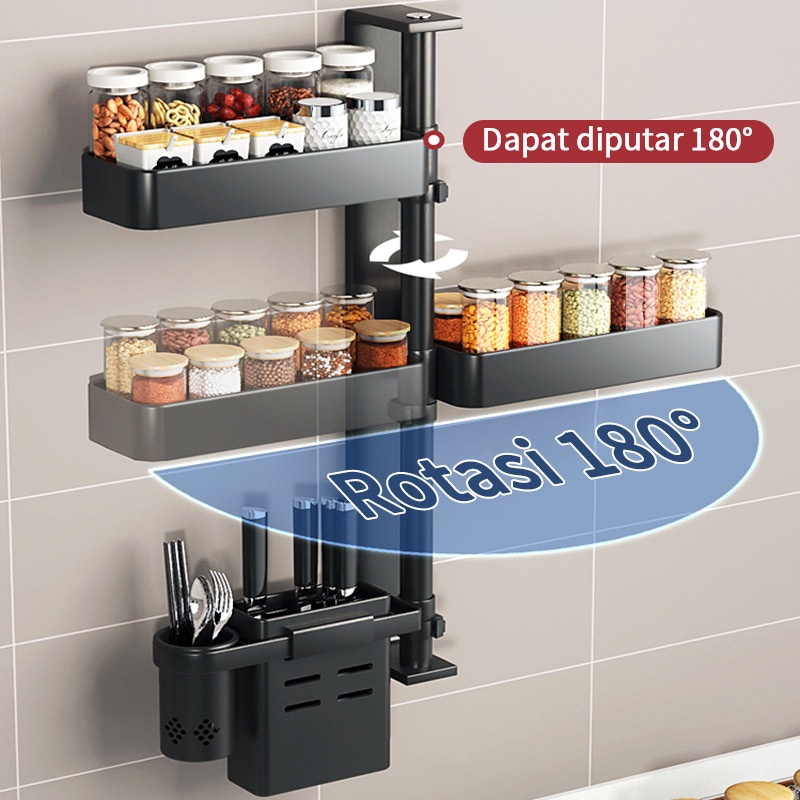 Rak Bumbu Rak Dapur Gantung Rak Dapur Terpasang di Dinding Rak Penyelenggara Bumbu