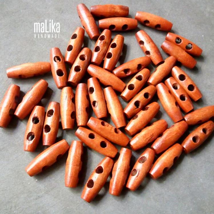 [M-V7V[♥☞] Kancing kayu lonjong 3cm kekinian