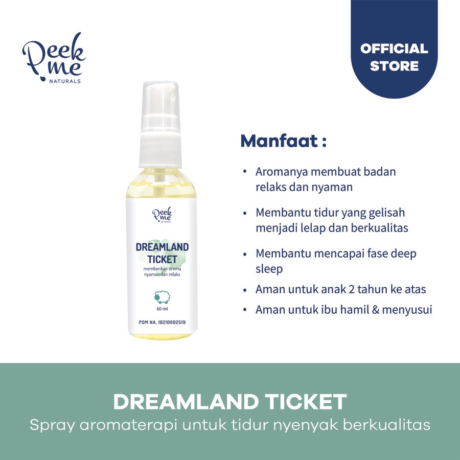 PEEK ME DREAMLAND TICKET Spray Atasi Insomnia Gelisah Natural Aman