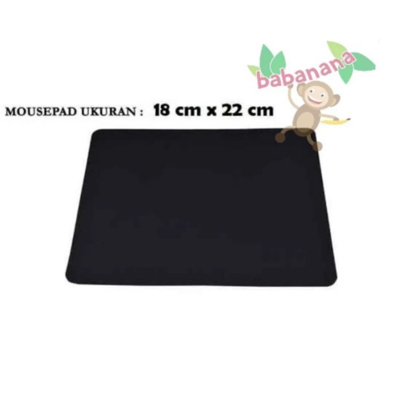 Mousepad hitam polos 22x18cm alas mouse pad komputer pc laptop