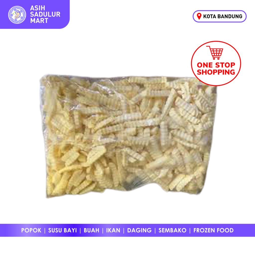 Kentang frozen shoestring crinckle cut 1kg 1000gr murah promo bandung