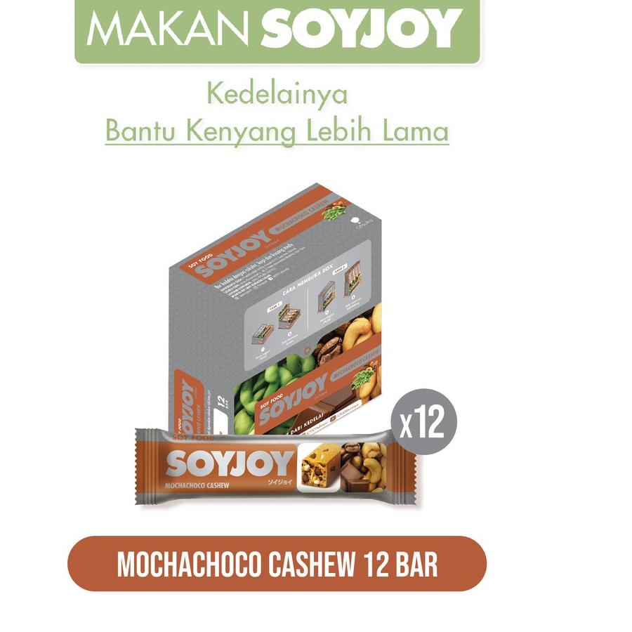 

Koleksi Terbaru SOYJOY Snack Bar Kedelai Mochachoco Cashew isi 12 Bar..