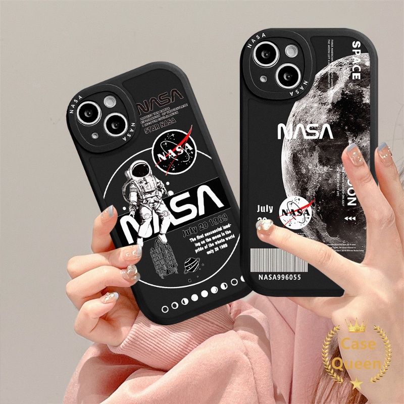 Case NASA Merk Trendy Oppo A17K A17 A57 A55 A54 A15 A95 A96 A77s A12 A16 A5s A16K A74 A76 A16E A3S A1K Reno 5Z 8 7 7Z 5F 5 6 A94 A7 A53 A9 A5 A31 A92 Soft TPU Cover Belakang