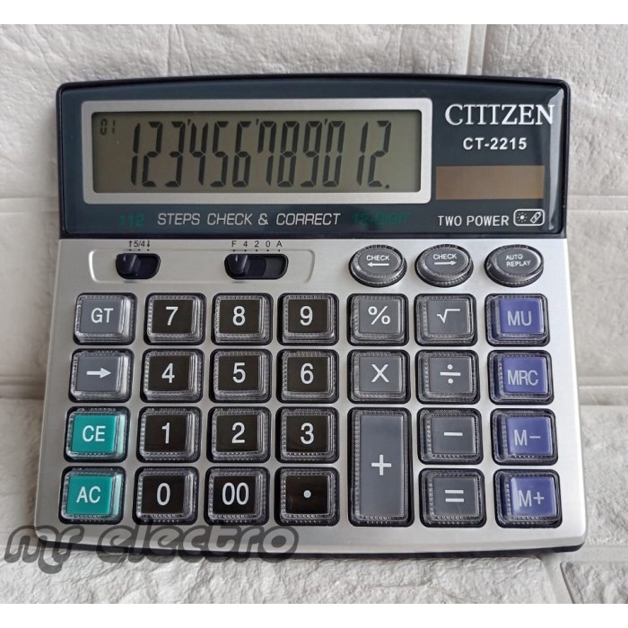 

PROMO SPECIAL KALKULATOR CT 2215 - 12 DIGIT - CHECK CORRECT-BIG DISPLAY-TOMBOL MIKA