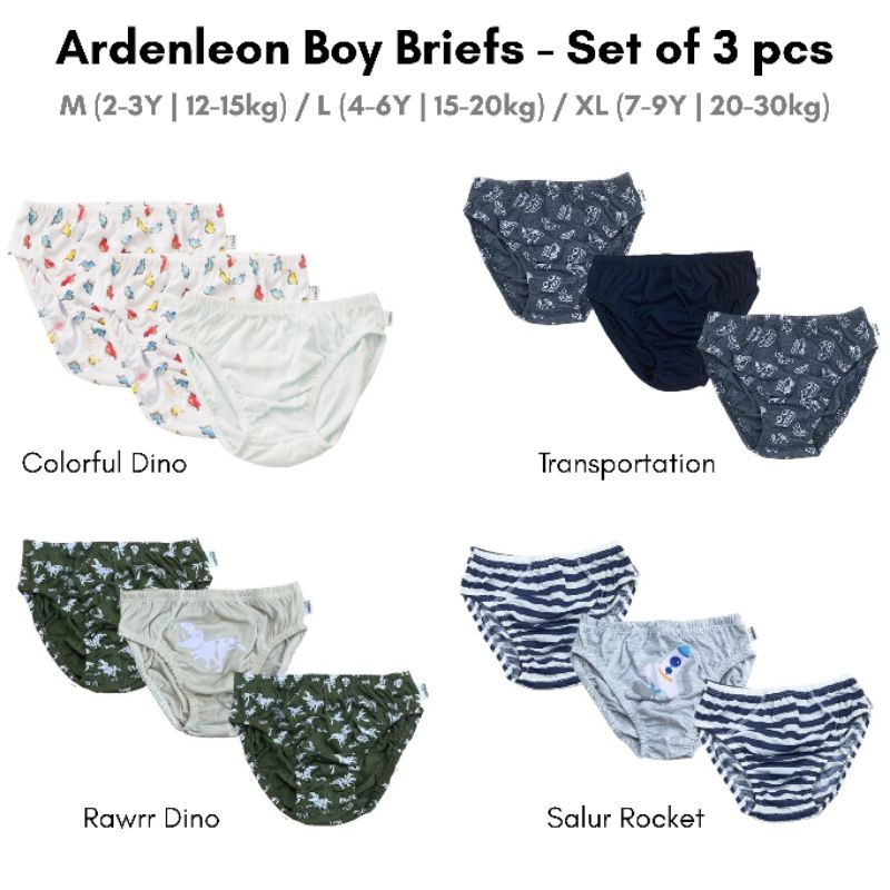 Ardenleon Boy Briefs 3pcs / Celana Dalam Anak Laki Laki