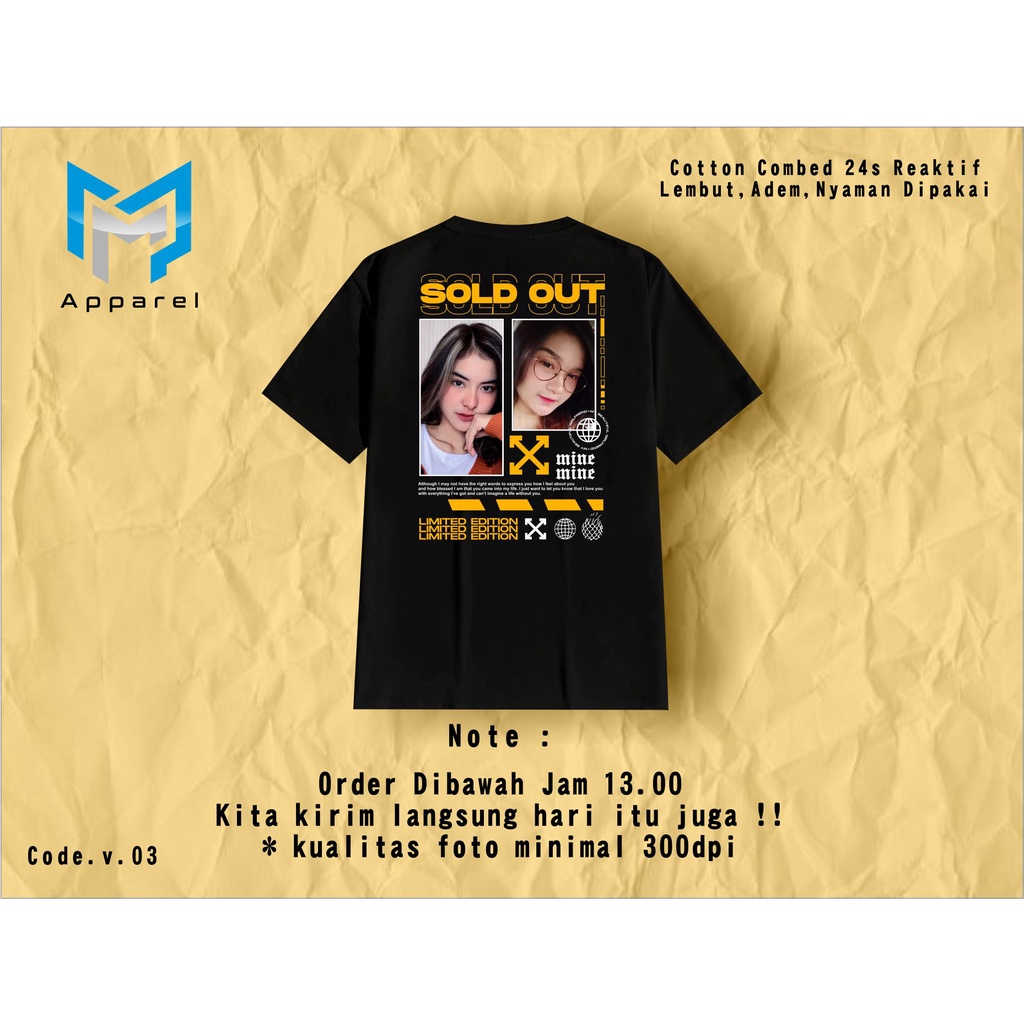 KAOS CUSTOM FOTO 03 | KAOS COUPLE | KAOS DESAIN ESTETIK | KAOS VIRAL BUCIN