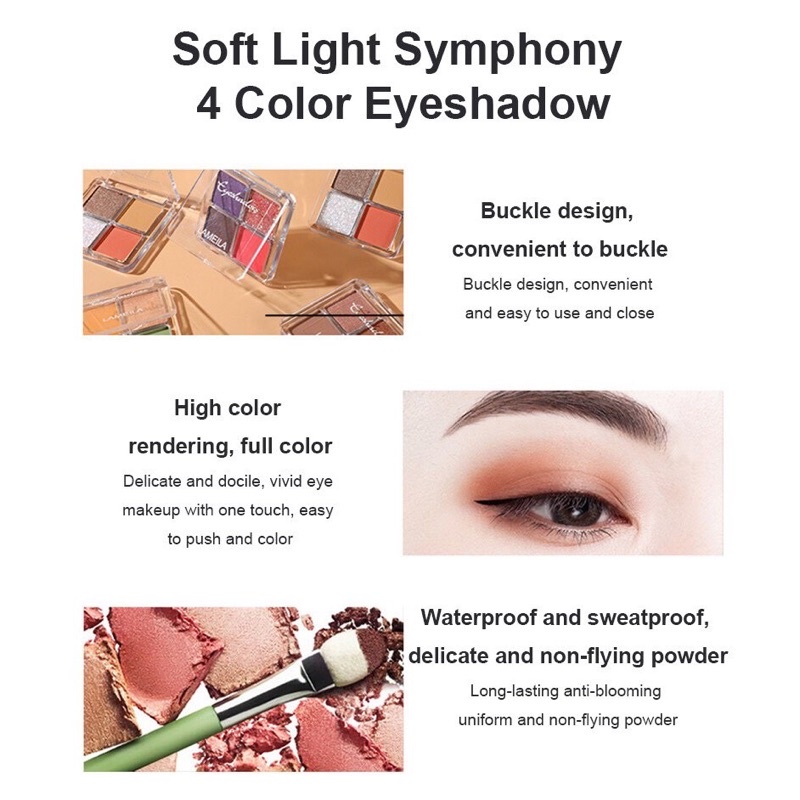 Lameila Eyeshadow Avocado 4 Colours Shimmer Fruit Eyeshadow Palette