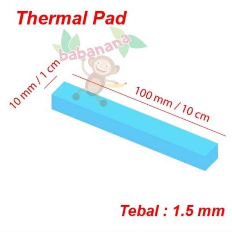 Thermal pad 100mm x 10mm x 1.5mm - 10cm x 1cm x 0.15cm mm cm heatsink