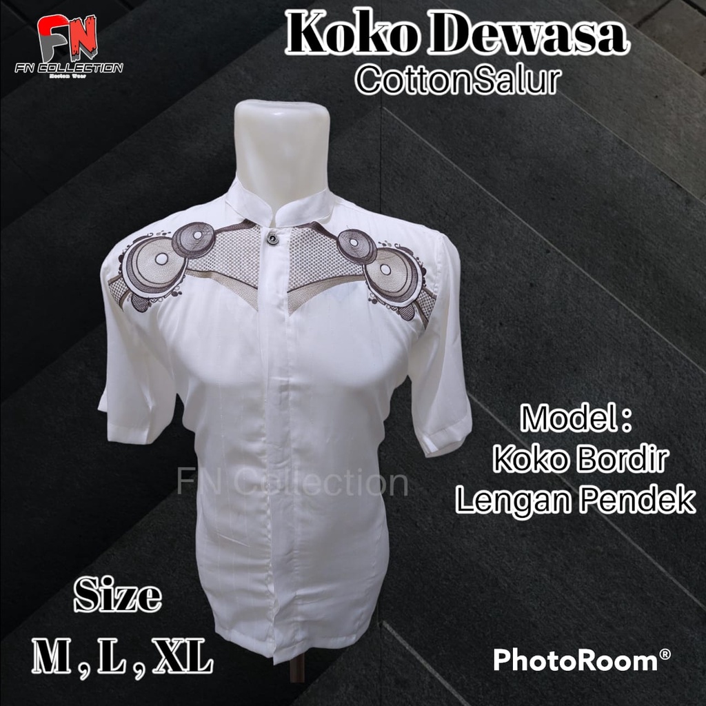 Koko Bordir Lengan pendek bordir | baju koko katun salur premium termurah