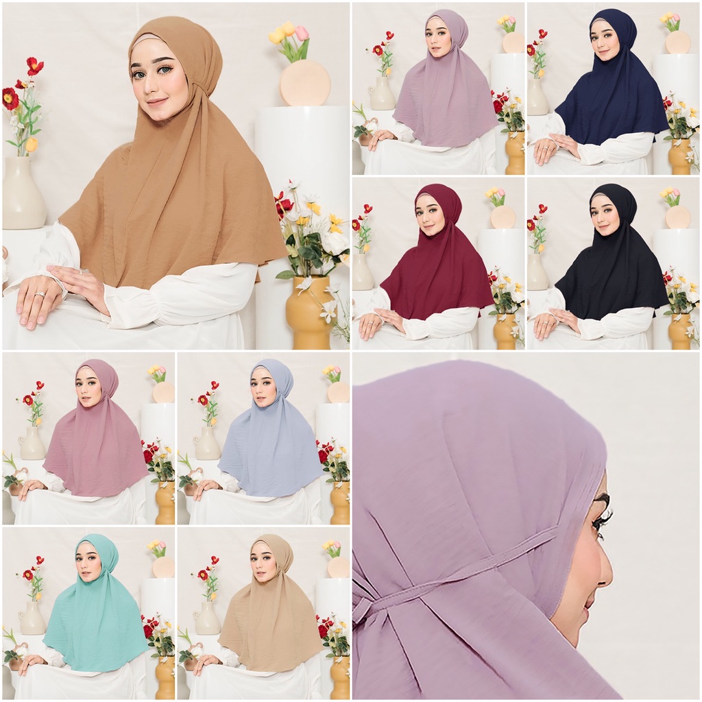 [PREMIUM] Jilbab instan Bergo Maryam ukuran L Kerudung Crinkle Airflow Hijab Grosir