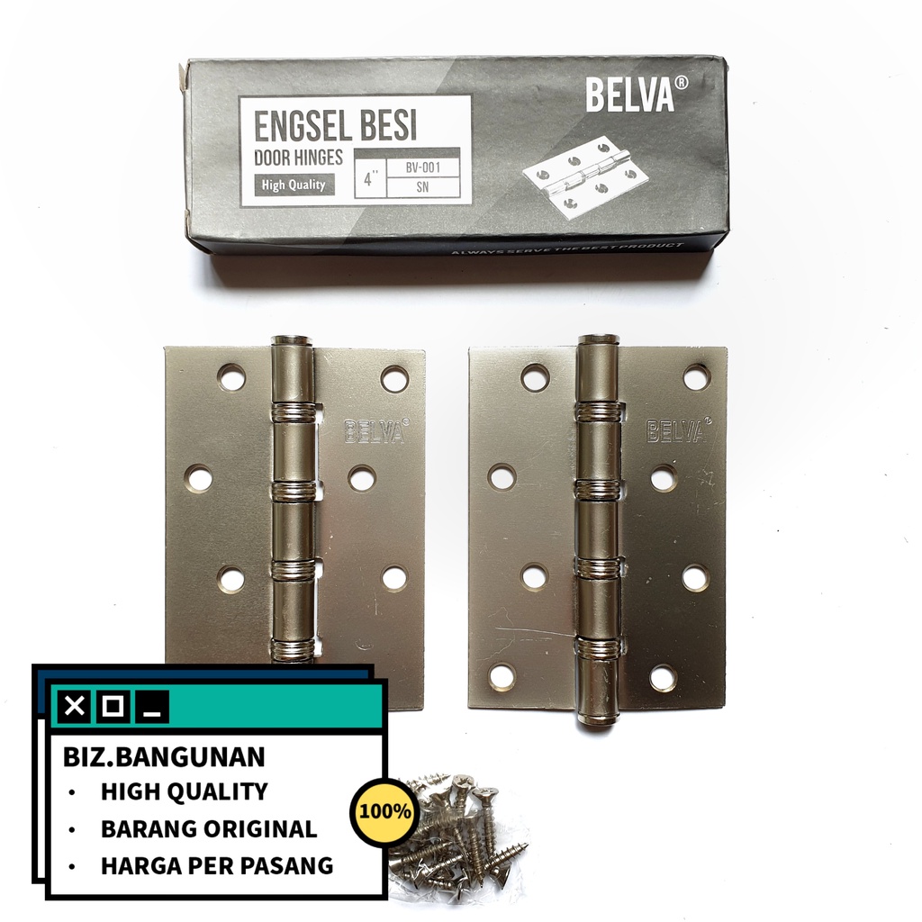ENGSEL BESI BELVA 4&quot; INCH PUTIH - JENDELA / PINTU