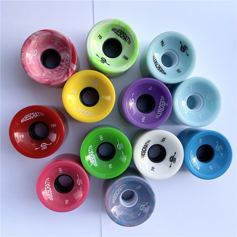 Papan Surfing Darat PU Roda Skateboard Longboard Fishboard Kecil Profesional Daya Serap Kejut Sikat Street Walker 70mm Roda Jalan