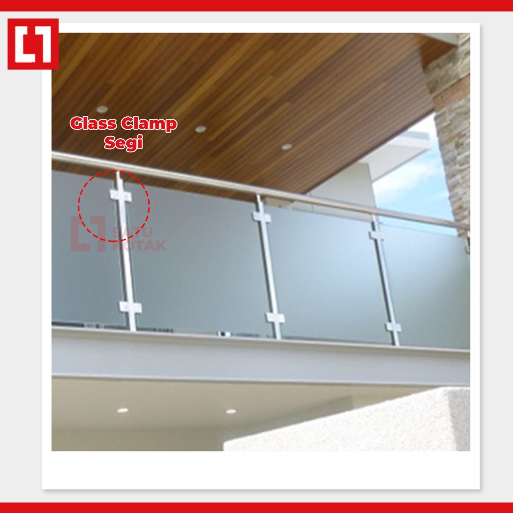 Glass Clip Klem Balkon Railing Tiang Penjepit Kaca Stainless - Weldom