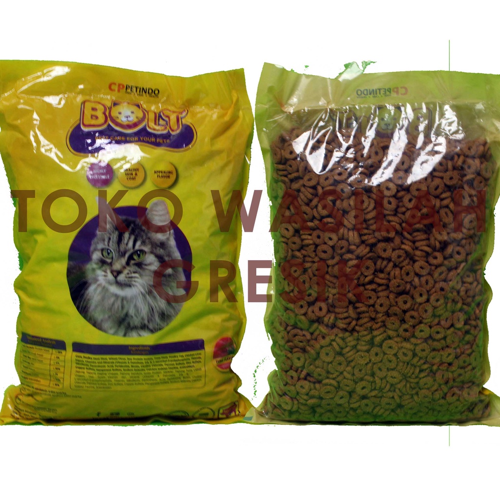 Makanan Kucing 1kg Merk BOLT 1 KG Dry Cat Food Pakan Kucing Kering