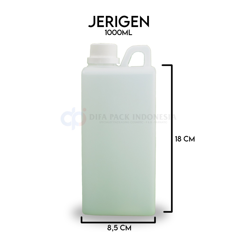 Jerigen 1 Liter Segel Tebal / Botol 1 Liter Natural Panjang