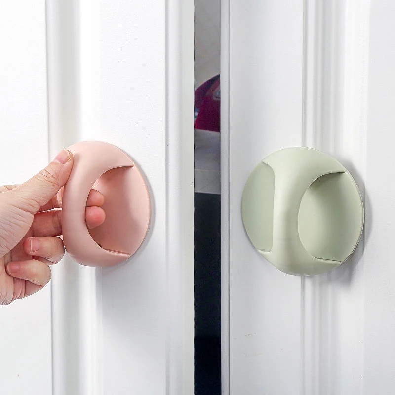 [Grosir] Handle Tarikan Lemari Seamless Gagang Pintu Untuk Lemari Jendela Laci Bebas Pukulan Self-adhesive Circular Tambahan Knobs Balkon Kaca Sliding Handle Serbaguna