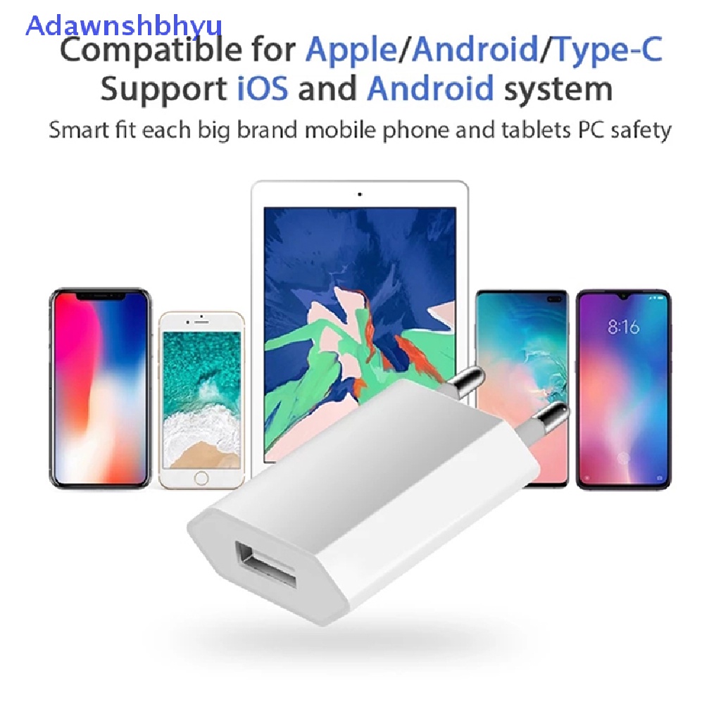 Adhyu charger Telepon USB Eropa EU Plug USB AC Travel Wall Charging Power Adapter ID