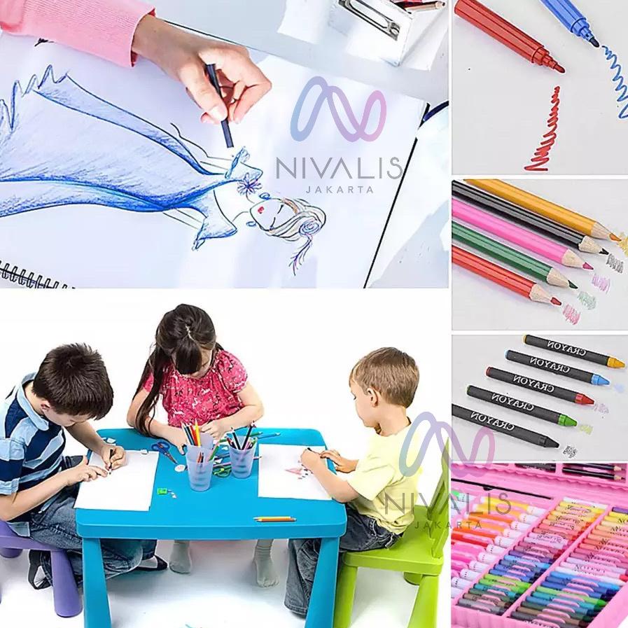 

✮✮ NIVALIS JAKARTA ART SET 150 PCS CRAYON FULL SET 150PCS PERALATAN GAMBAR LUKIS PENSIL WARNA 1 SET COLOURING PENSIL