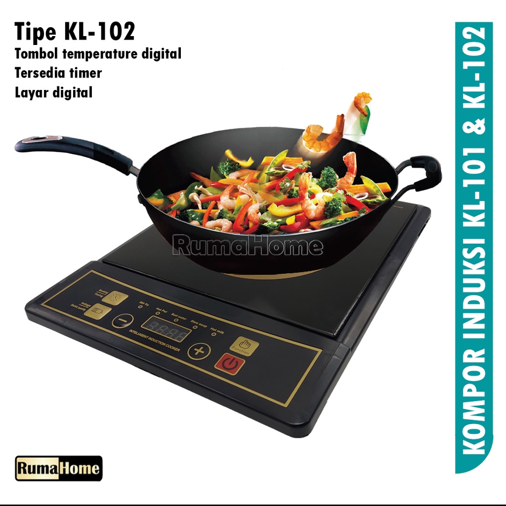 Fleco Kompor Listrik Portable KL-102 Kompor Induksi Led Display