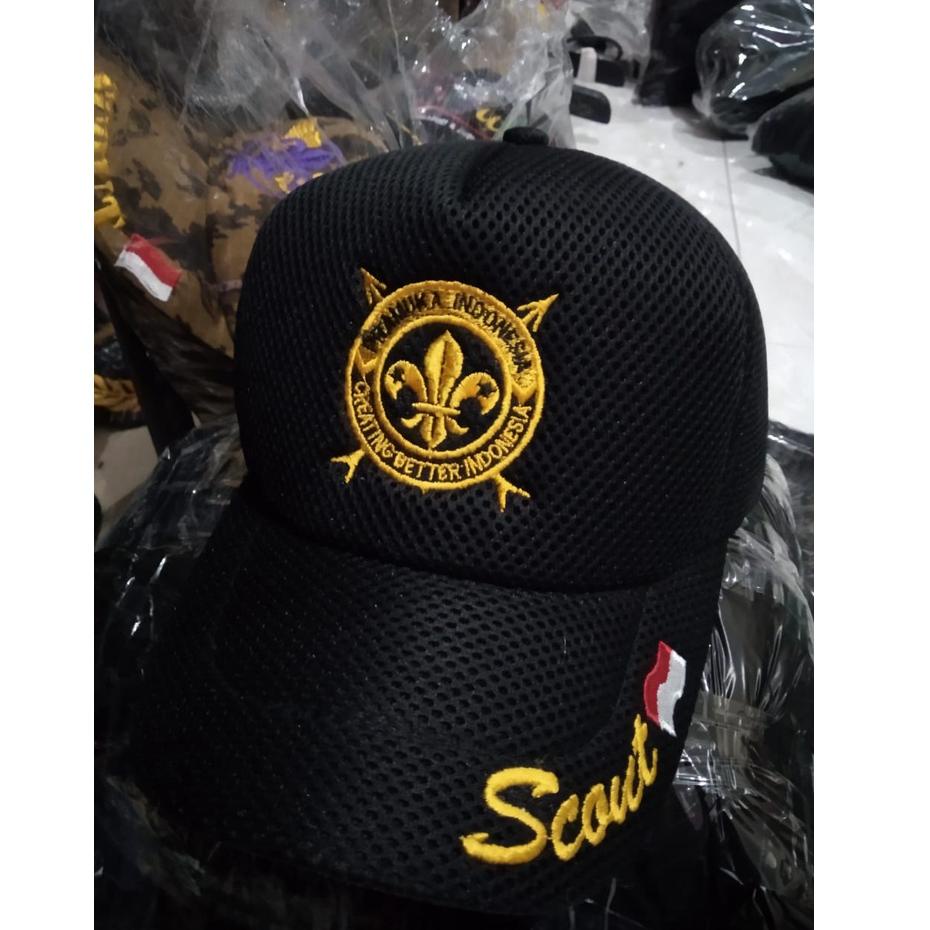 TOPI SCOUT PRAMUKA JARING DOUBLEMESS BERKUALITAS • RBP.10De22в