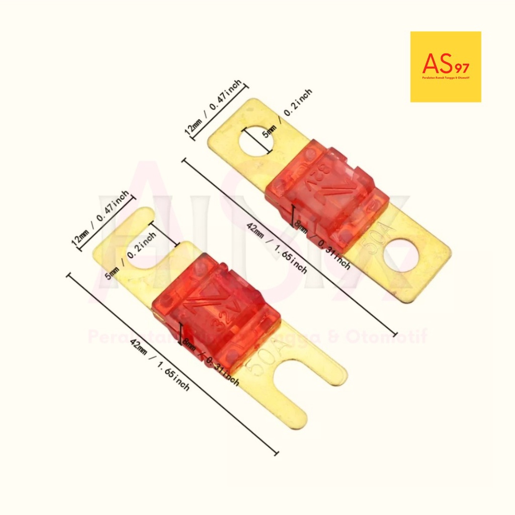 Holder + Fuse Mini ANL/ANS GOLD Plated Stud Car Fuses Stereo Audio