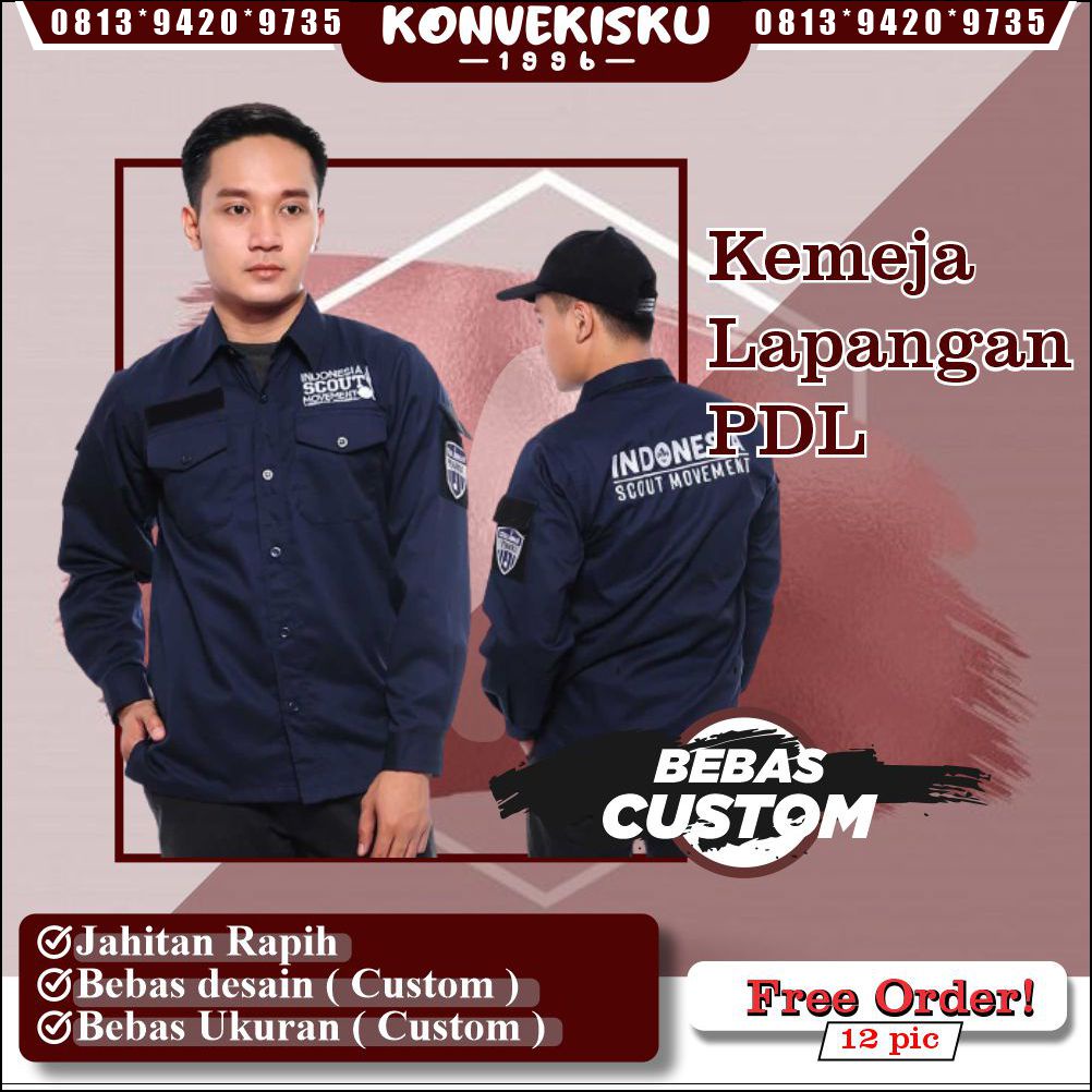 Jual kemeja tactical lapangan PDL | kemeja pria | baju pramuka | kemeja