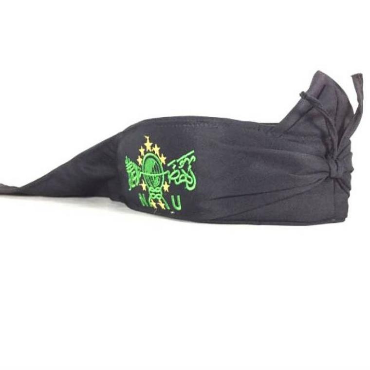 [M-Q3Q] ㊚] Blankon udeng ikat kepala totopong blangkon khas sunda jawa murah LOGO NU HIJAU BORDIR bi