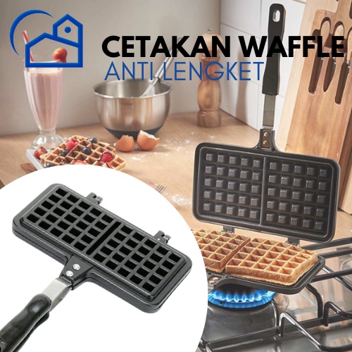 Cetakan kue Waffle Croffle Maker - Tempat buat Wafel Roti Donat Croissant Anti Lengket Marble coated belgian Waffle Maker