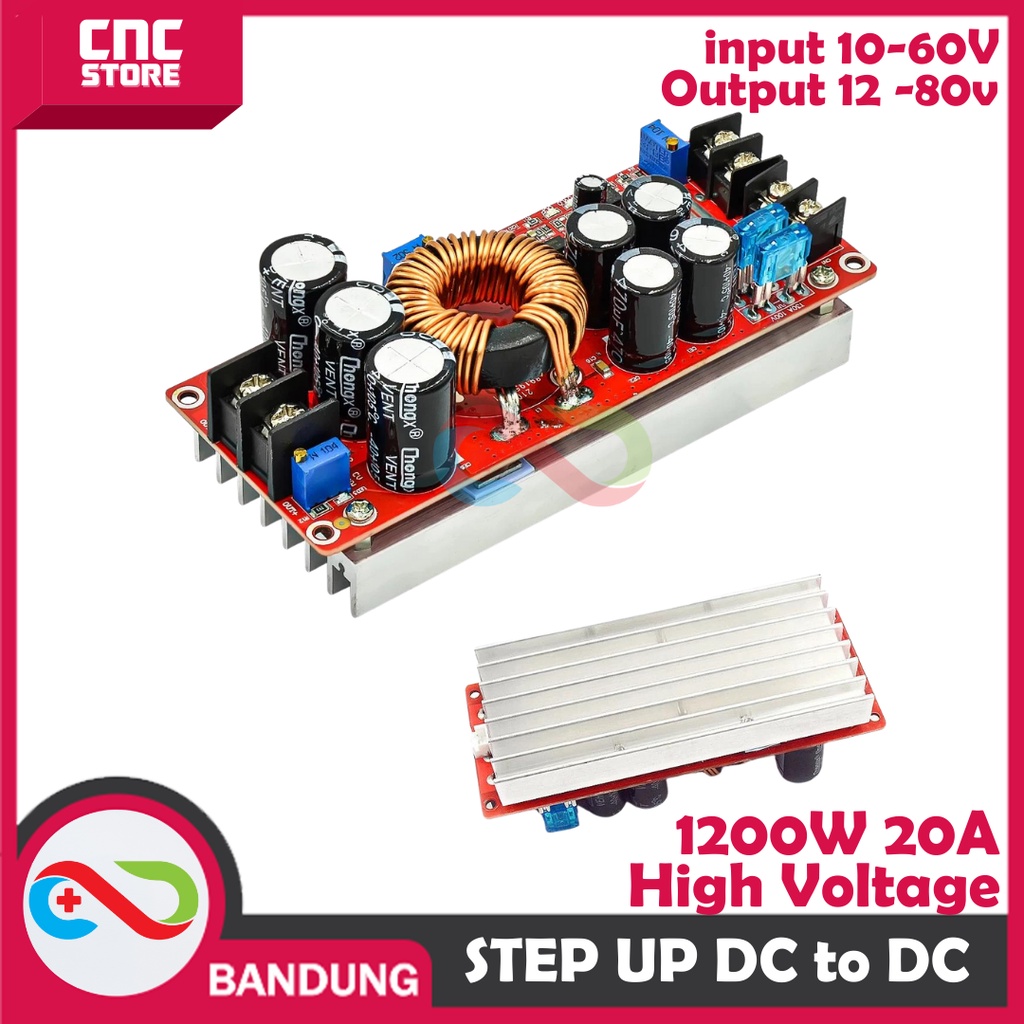 High Power DC DC Step Up 10-60V to 12-80V Boost Converter I 1200W 20A