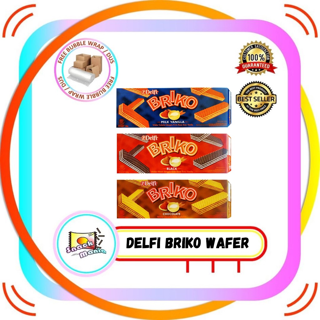 

Delfi Wafer Briko Chocolate Black Milk Vanilla 145 gr Coklat Susu