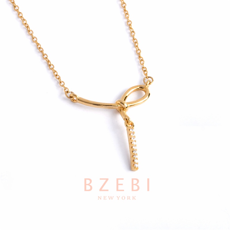 Bzebi Kalung Emas 18k, Kalung Baja Titanium, Kalung Liontin Berlian, Anti Karat, Aksesoris Fashion Wanita, Perhiasan Gaya Korea, Hadiah Ulang Tahun Dengan Kotak Eksklusif 6n