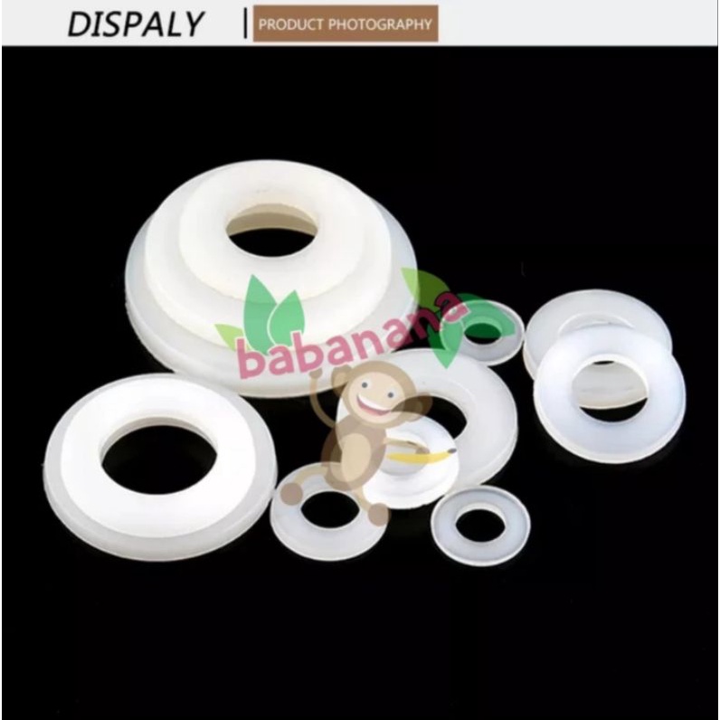 210pcs flat washer nylon ring cincin rata gelang plastik putih kit set