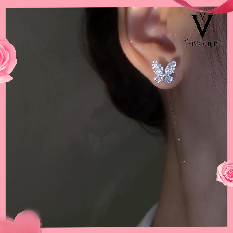 CODAnting Kupu-kupu Yang Dibor Penuh Rumbai Panjang Garis Telinga Mewah Bermutu Tinggi Wanita-FA