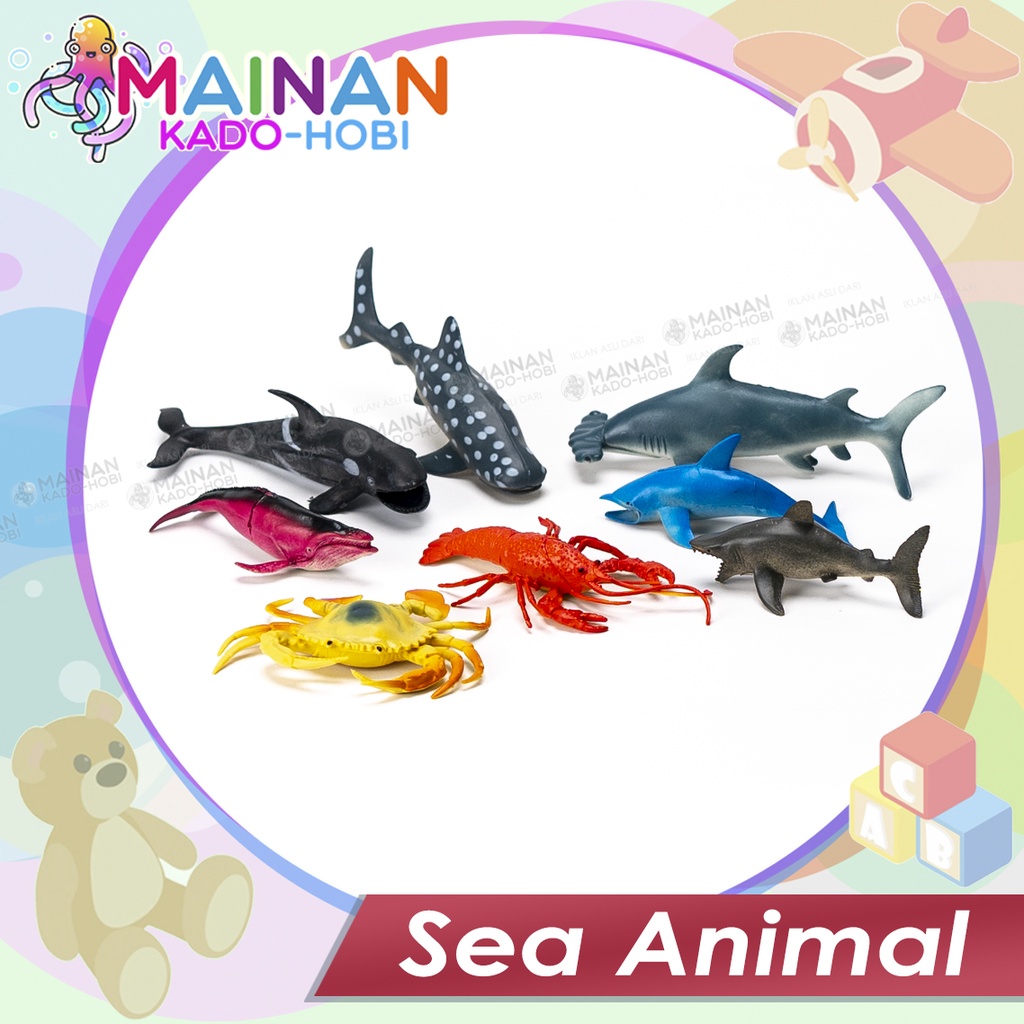 MAINAN ANAK MINIATUR SET BONEKA HEWAN LAUT SEA ANIMAL WORLD