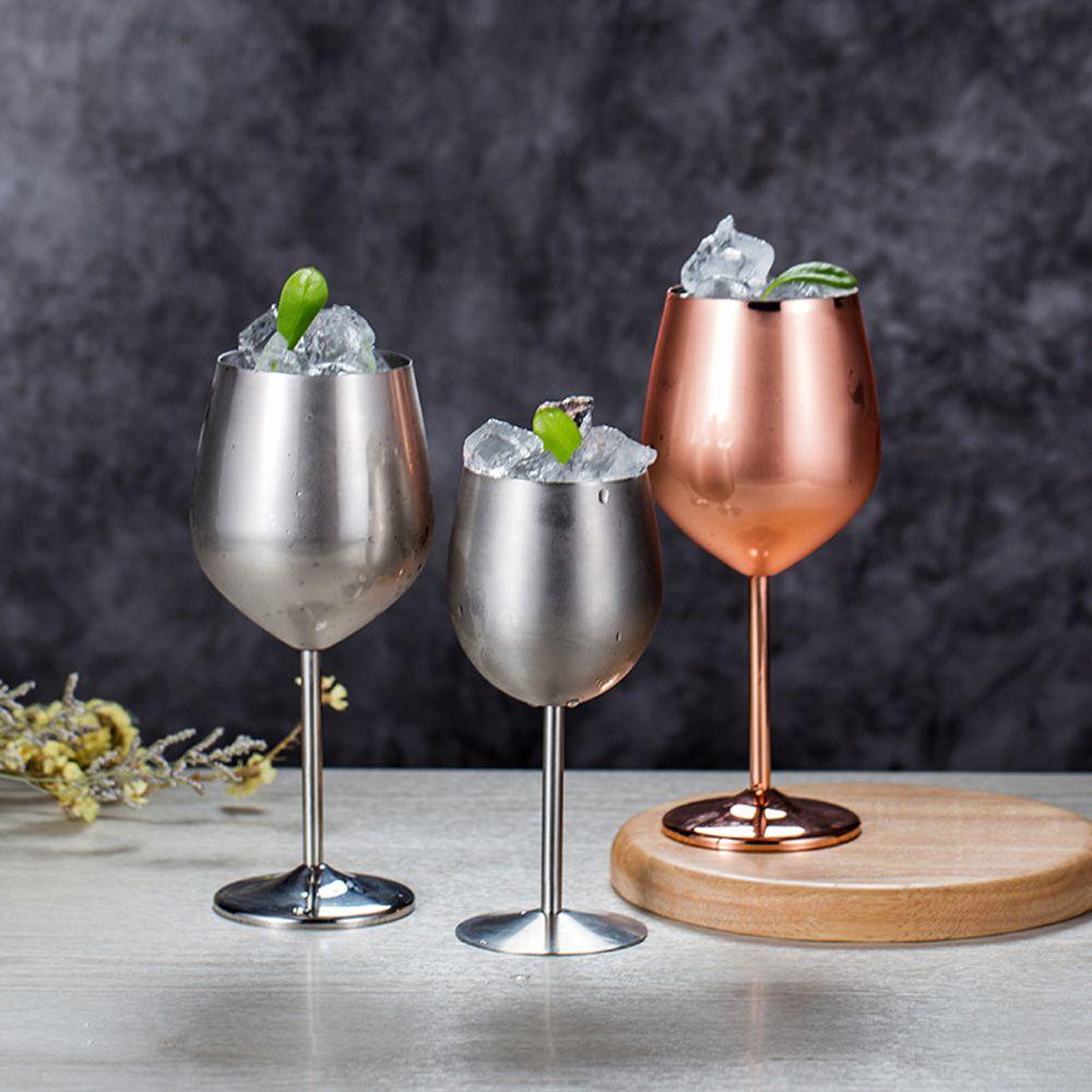 [Elegan] Cangkir Wine Stainless Steel Tahan Lama High Quality Drinkware Juice Goblets Drink Red Wine Barware Alat Bar