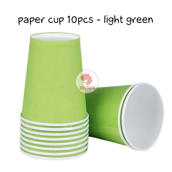 Zoetoys Paper Plate Cup 10 pcs | Birthday Party Decoration Kids |  Piring Gelas Kertas Motif Polos