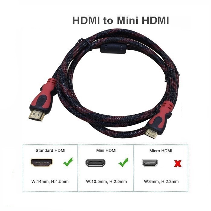 Kabel Mini HDMI to HDMI 1,5M Support Full HD High Quality